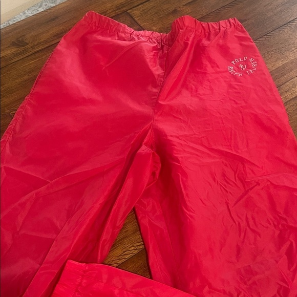 Ralph Lauren Pants - Vintage Ralph Lauren Swishy red track jogger windbreaker nylon pants small 90s